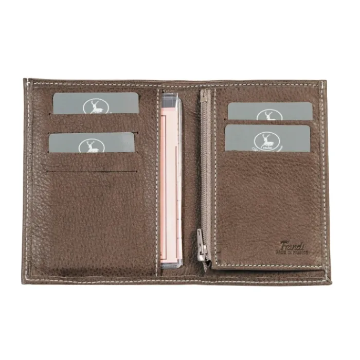 Frandi Portefeuille fin cuir noir ->Homme Portefeuille Cuir