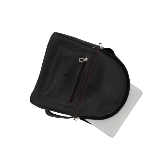 Frandi Sac à dos homme en cuir rouge et noir ->Homme Sac-Sacoches Cuir