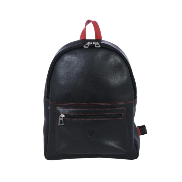 Frandi Sac à dos homme en cuir rouge et noir ->Homme Sac-Sacoches Cuir