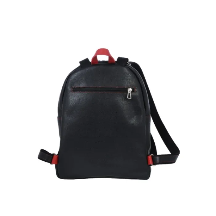 Frandi Sac à dos homme en cuir rouge et noir ->Homme Sac-Sacoches Cuir