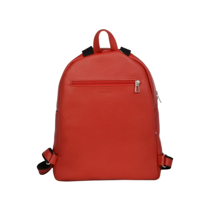 Frandi Sac à dos homme en cuir rouge et noir ->Homme Sac-Sacoches Cuir