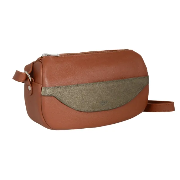 Frandi Sac Caroline Camel Paillettes>Femme Sac Cuir