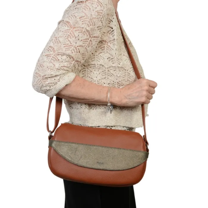 Frandi Sac Caroline Camel Paillettes>Femme Sac Cuir