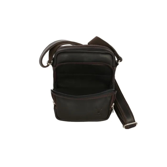 Frandi Sacoche à bandoulière en cuir gold, noir ou marron -5960>Homme Sac-Sacoches Cuir