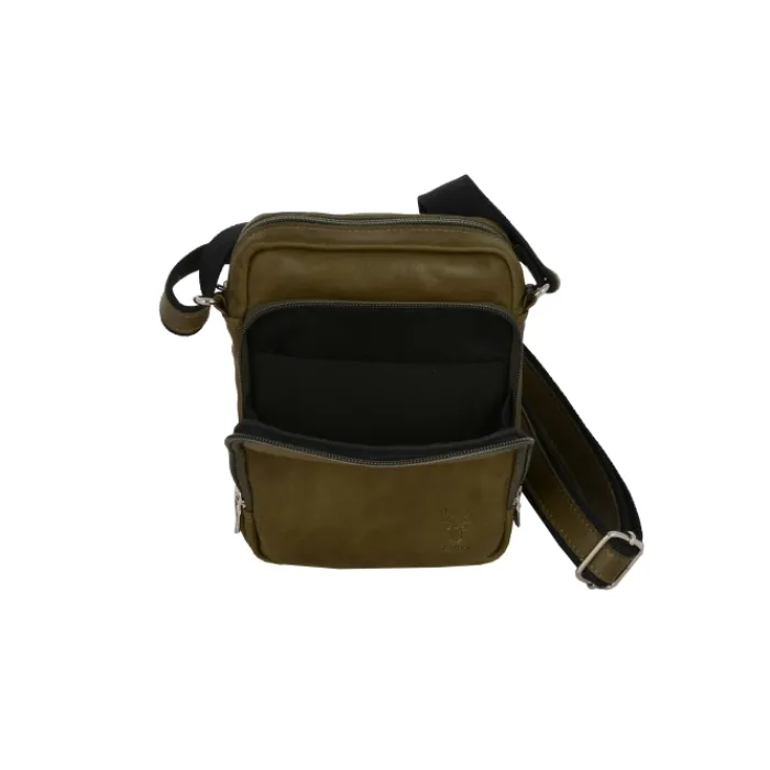 Frandi Sacoche à bandoulière en cuir gold, noir ou marron -5960>Homme Sac-Sacoches Cuir