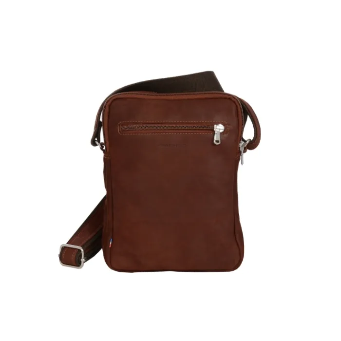 Frandi Sacoche en cuir avec double compartiment ->Homme Sac-Sacoches Cuir