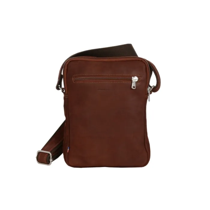 Frandi Sacoche en cuir avec double compartiment ->Homme Sac-Sacoches Cuir