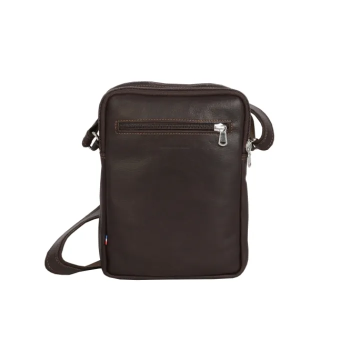 Frandi Sacoche en cuir avec double compartiment ->Homme Sac-Sacoches Cuir